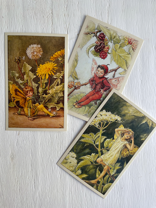 Postcards with fairies (by Mary Cicely Barker)