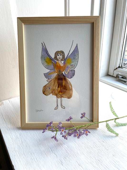 Fairy Guardian: Playfulness (A5) in passepartout and secondhand frame