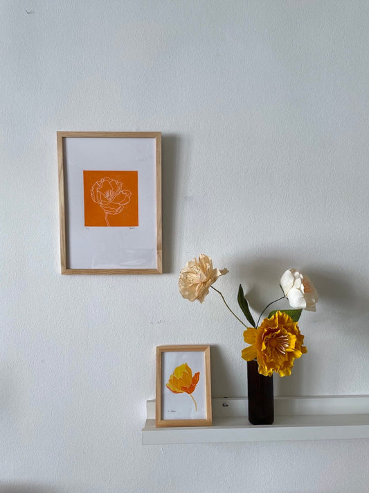 Linocut: Open flower (A4)