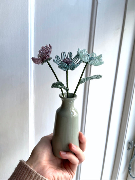 Perleblomster: Simpel buket - blå nuancer (S)