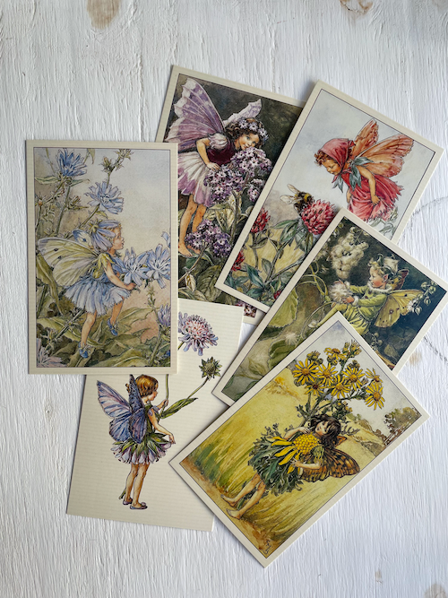 Postcards with fairies (by Mary Cicely Barker)