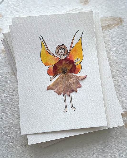 Fairy Guardian: Playfulness (A5) in passepartout and secondhand frame