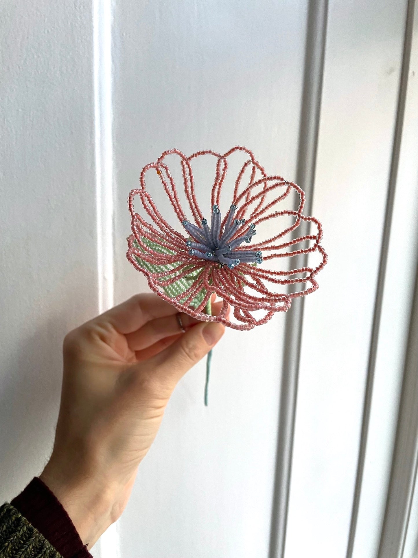 Perleblomster: Fairy flower buket - lyserød/lyseblå (S)