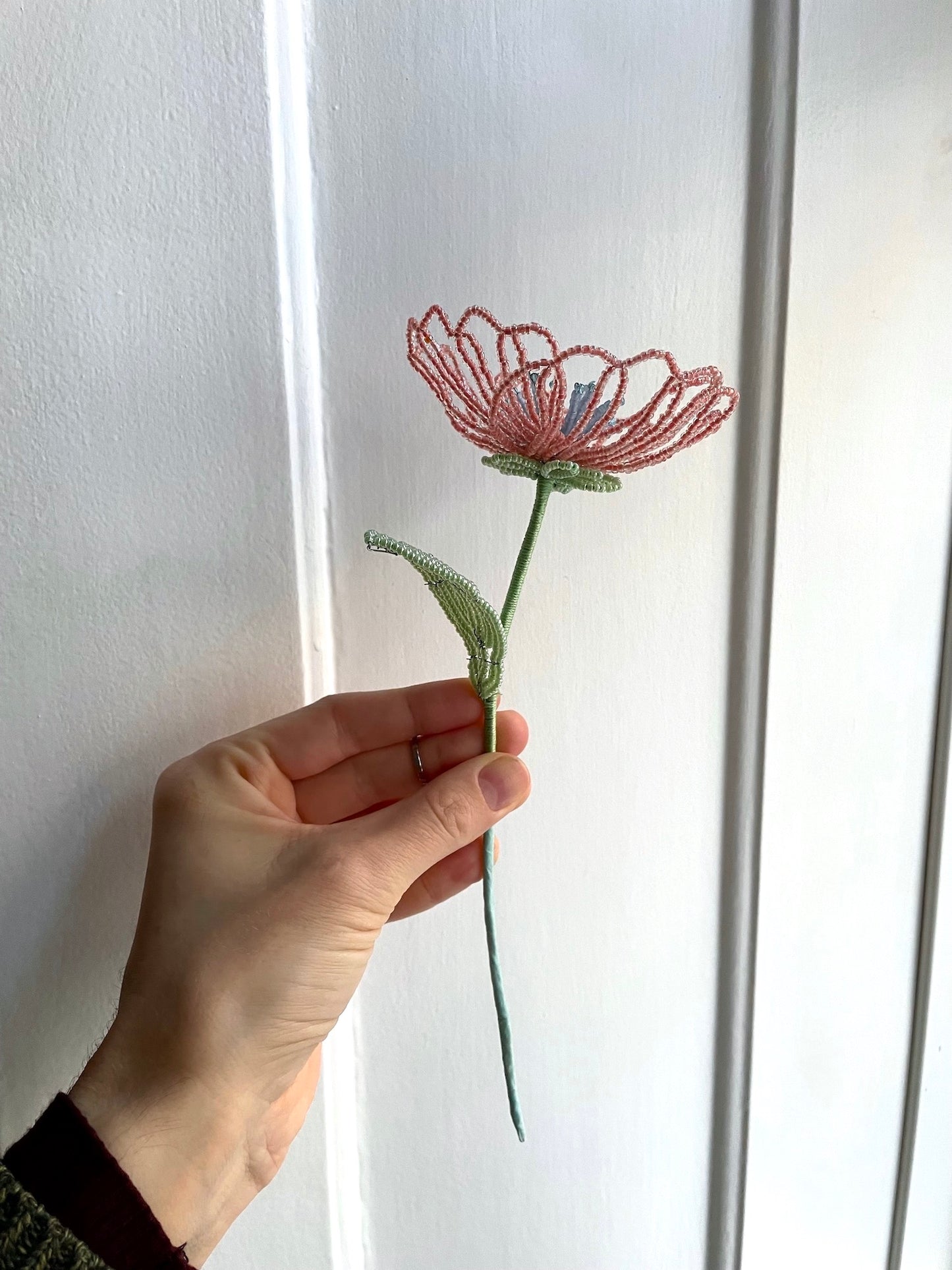 Perleblomster: Fairy flower buket - lyserød/lyseblå (S)