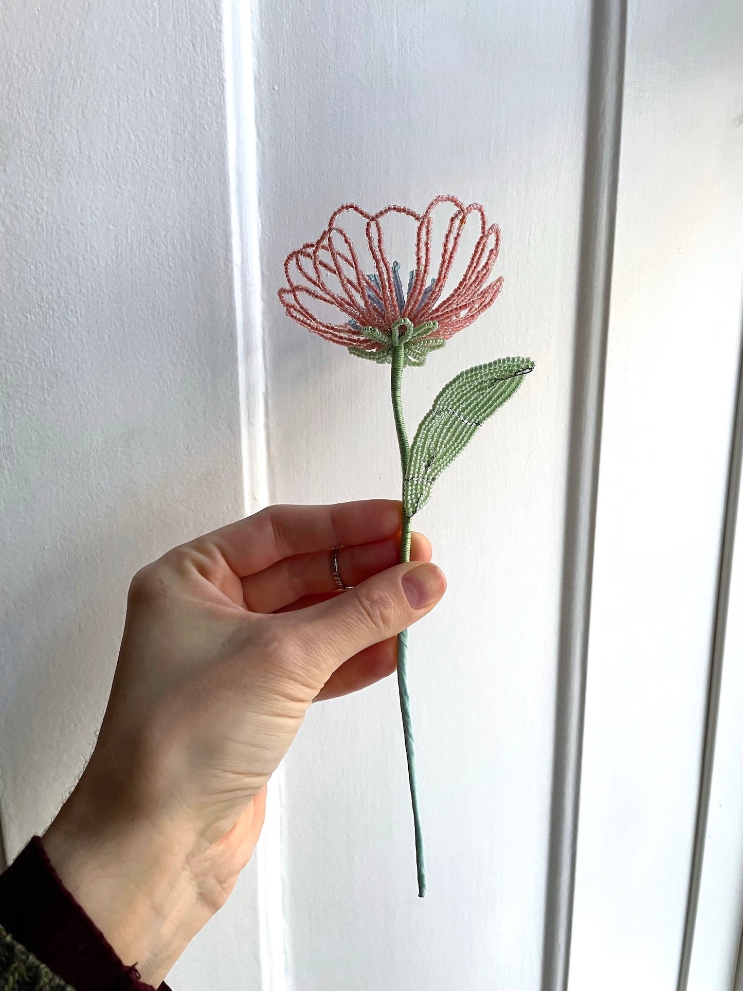 Perleblomster: Fairy flower buket - lyserød/lyseblå (S)