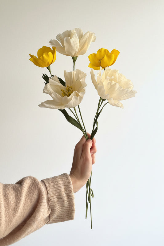 Paper flowers: Bouquet (5 pcs)