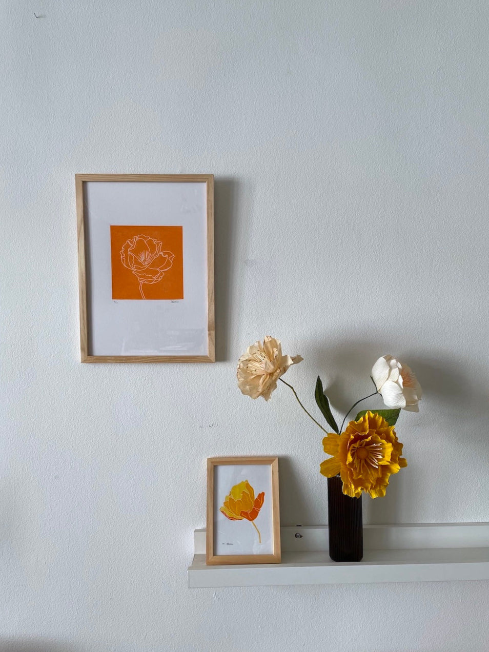 Linocut: Open flower (A4)