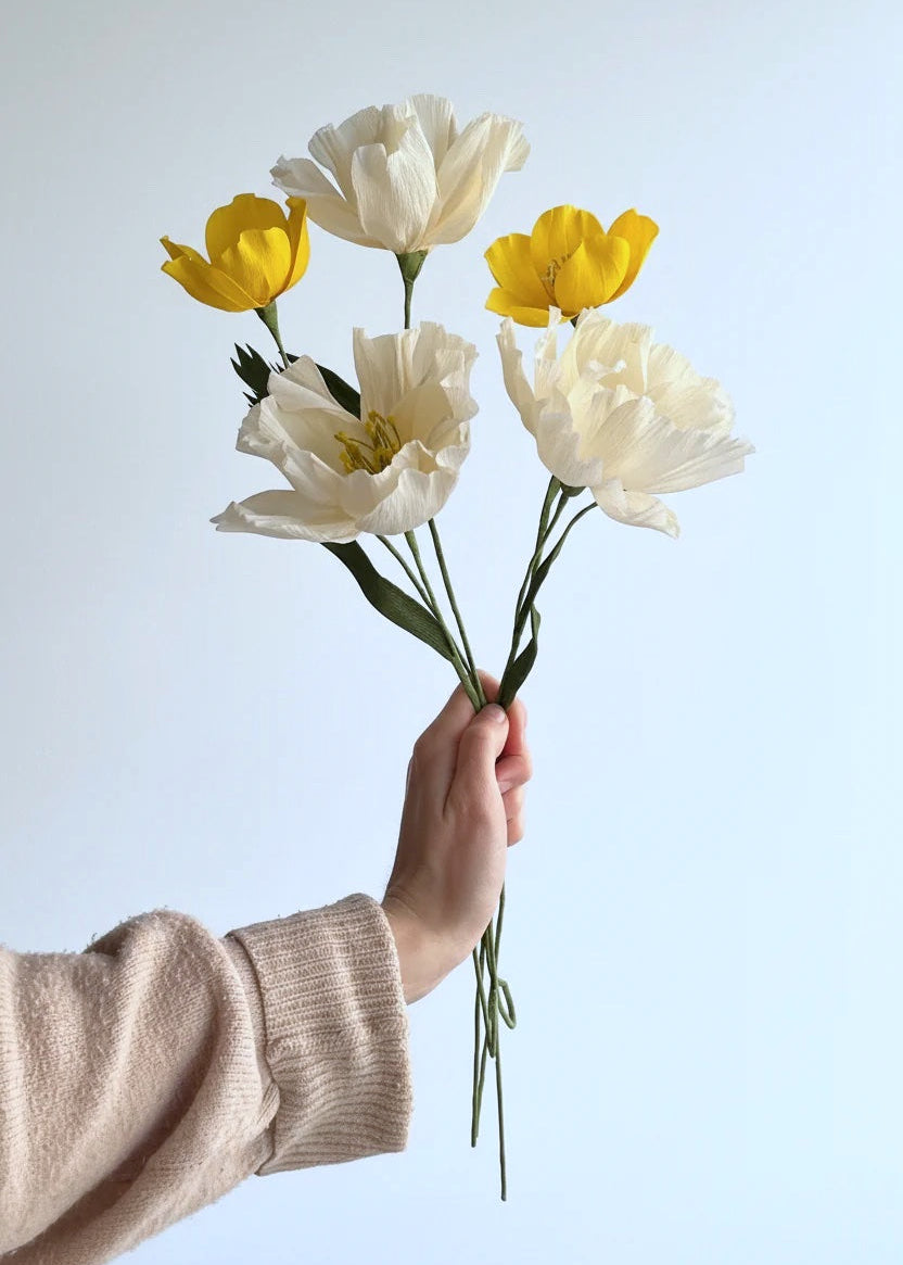 Paper flowers: Bouquet (5 pcs)