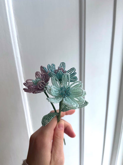 Perleblomster: Simpel buket - blå nuancer (S)