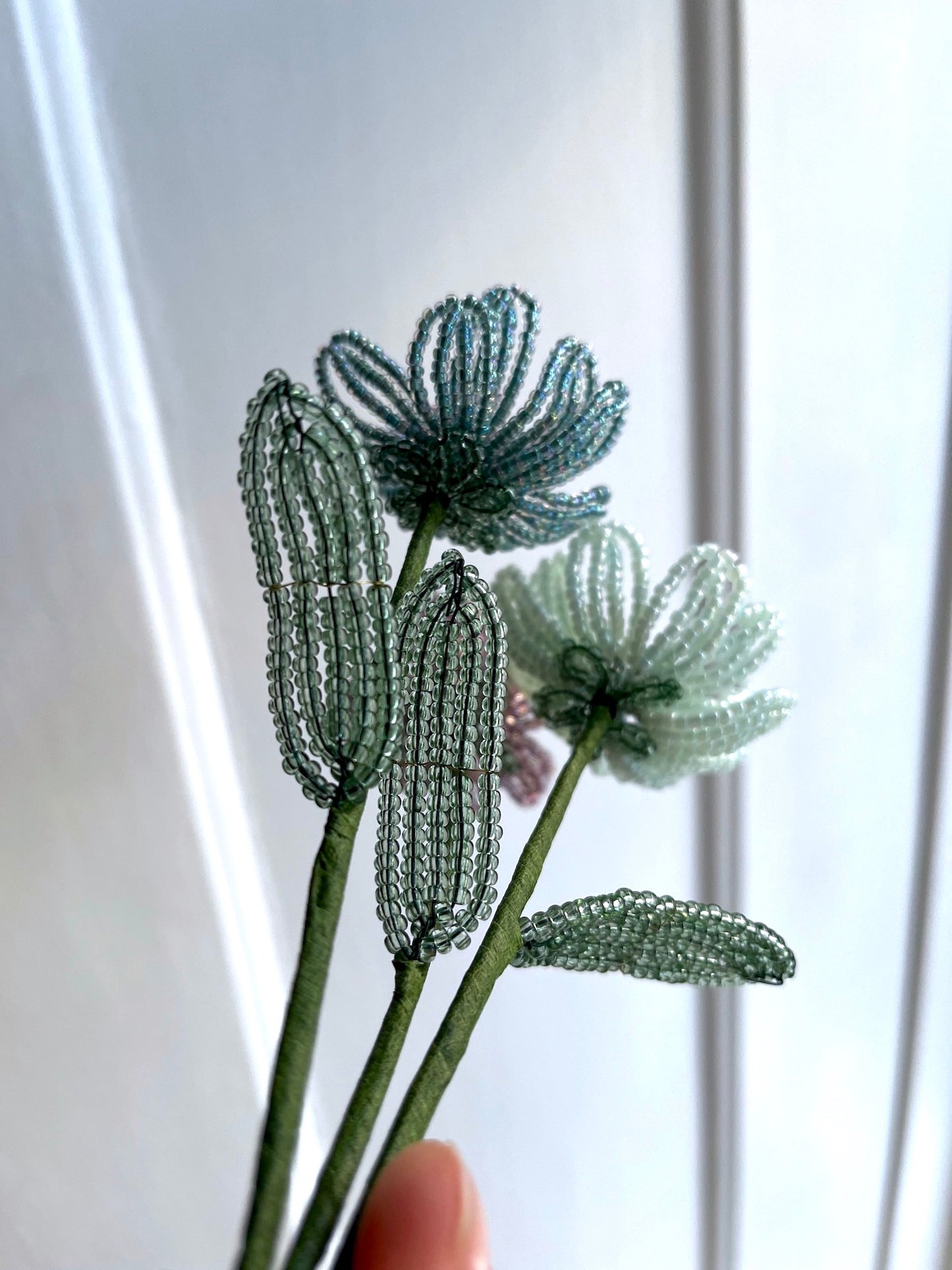 Perleblomster: Simpel buket - blå nuancer (S)