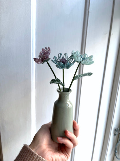 Perleblomster: Simpel buket - blå nuancer (S)