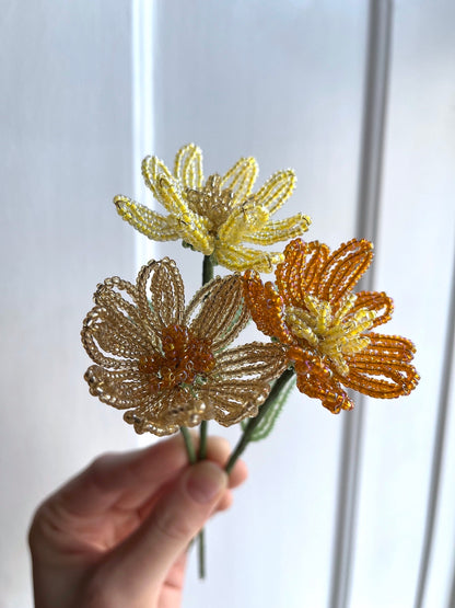 Perleblomster: Simpel buket - gule nuancer (S)