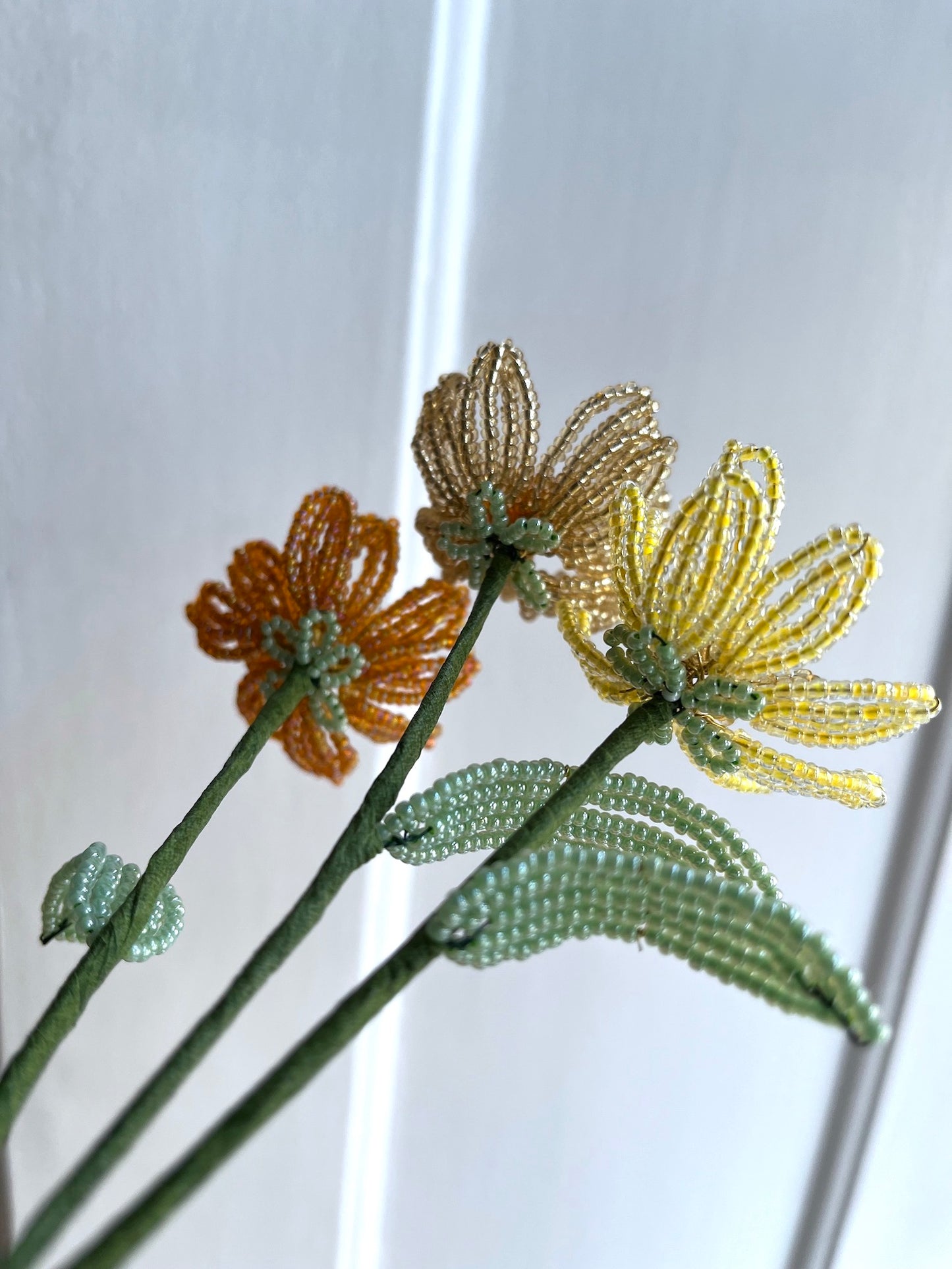 Perleblomster: Simpel buket - gule nuancer (S)