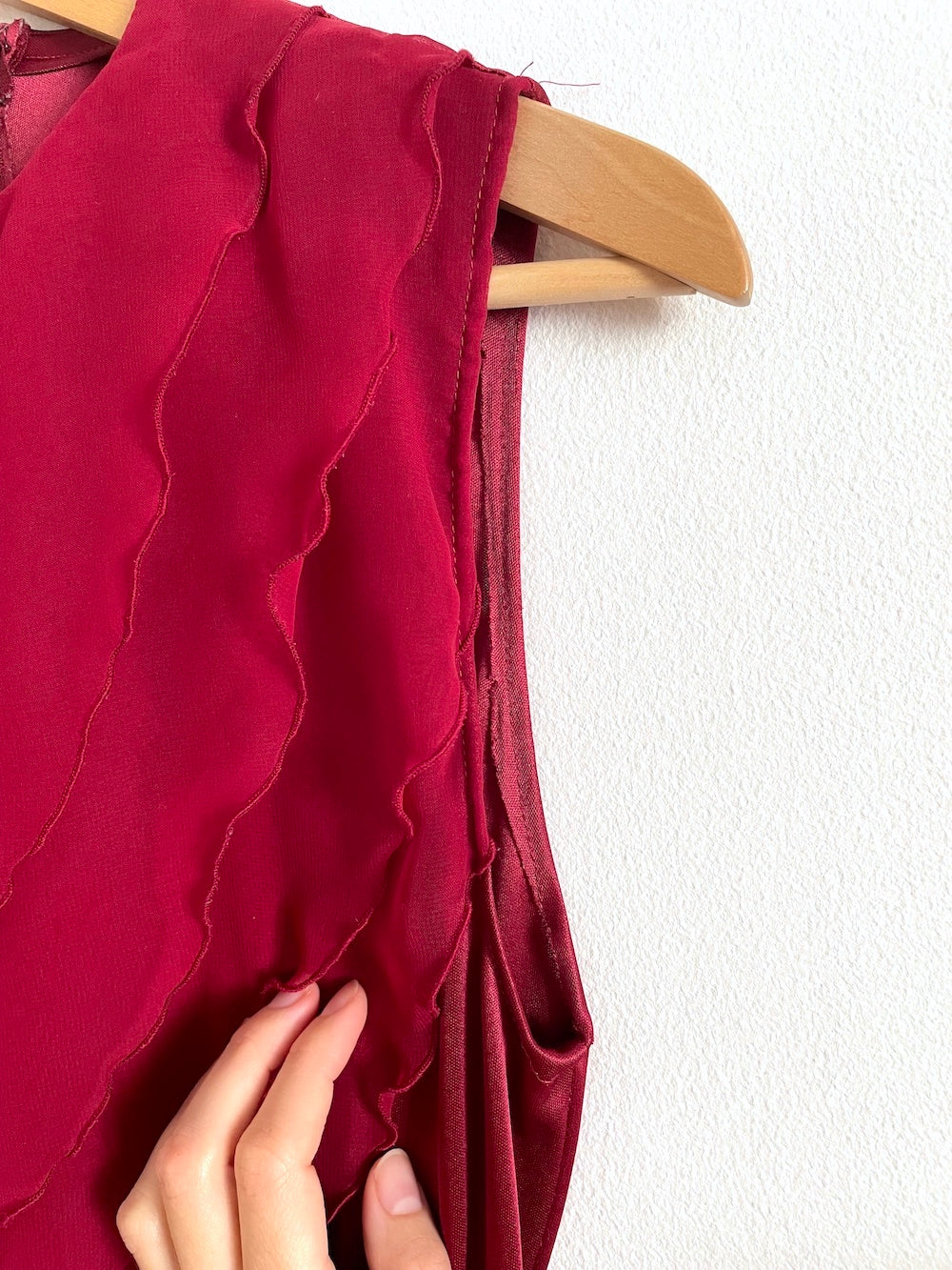 Red vintage dress with frill details